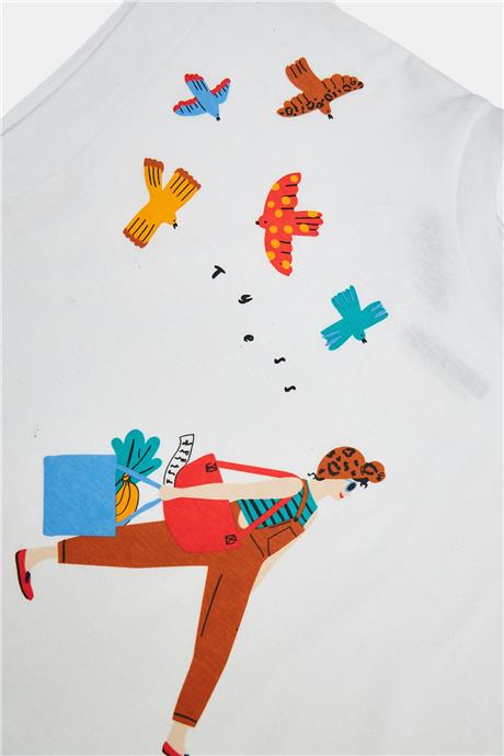 Tyess Kız Çocuk Beyaz Tshirt