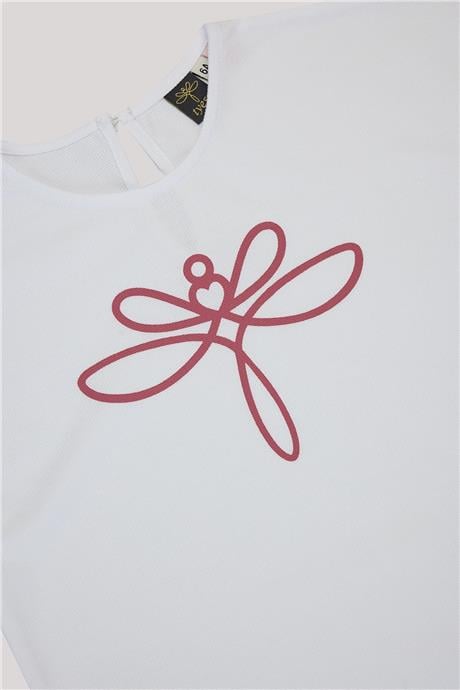 Tyess Kız Çocuk Beyaz Tshirt