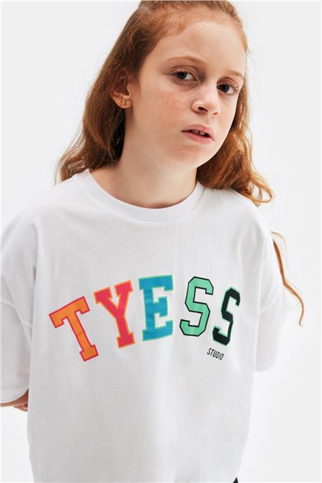 Tyess Kız Çocuk Beyaz Tshirt
