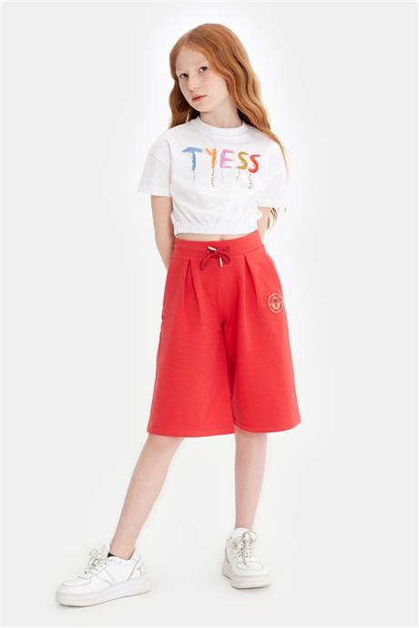 Tyess Kız Çocuk Beyaz Tshirt