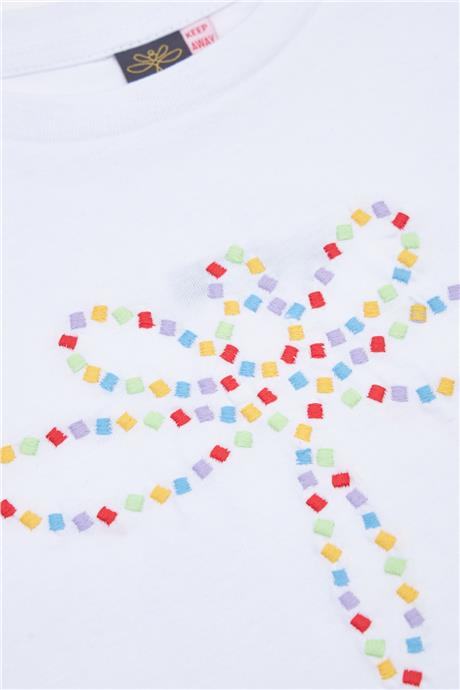 Tyess Kız Çocuk Beyaz Tshirt