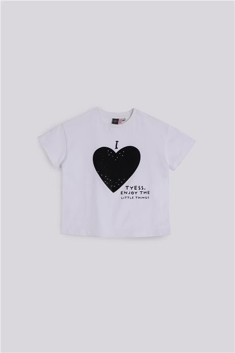 Tyess Kız Çocuk Beyaz TshirtTyess Kız Çocuk Beyaz Tshirt