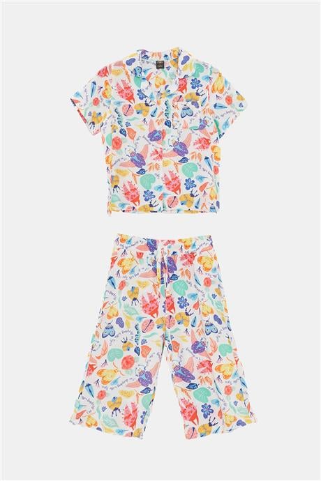 Tyess Kız Çocuk Desenli Pijama Takım