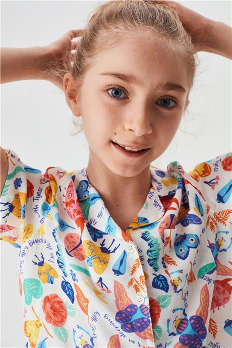 Tyess Kız Çocuk Desenli Pijama Takım