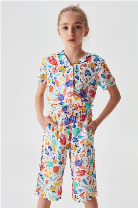 Tyess Kız Çocuk Desenli Pijama Takım