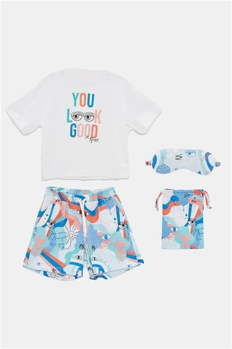Tyess Kız Çocuk Desenli Pijama Takım