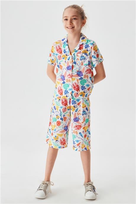Tyess Kız Çocuk Desenli Pijama Takım