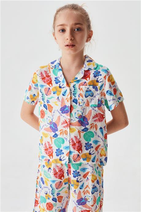 Tyess Kız Çocuk Desenli Pijama Takım