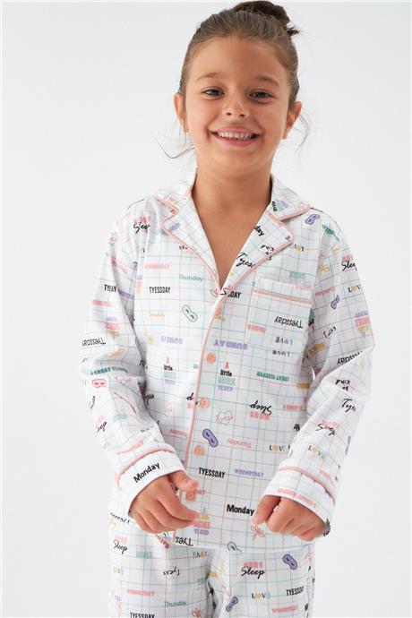 Tyess Kız Çocuk Desenli Pijama Takımı