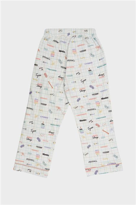 Tyess Kız Çocuk Desenli Pijama Takımı
