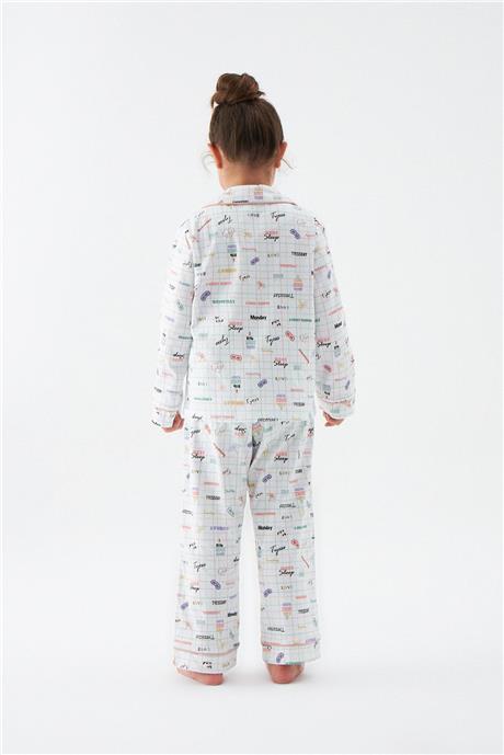 Tyess Kız Çocuk Desenli Pijama Takımı