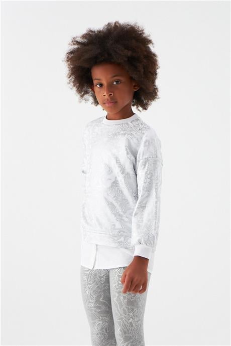 Tyess Kız Çocuk Desenli Sweatshirt