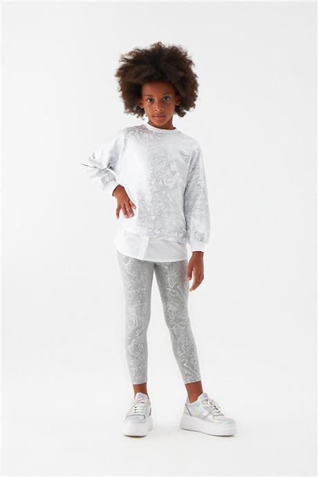 Tyess Kız Çocuk Desenli Sweatshirt