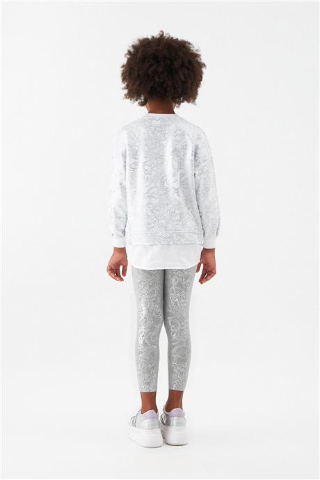 Tyess Kız Çocuk Desenli Sweatshirt