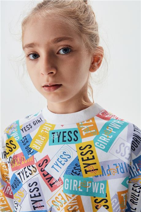 Tyess Kız Çocuk Desenli T-Shirt