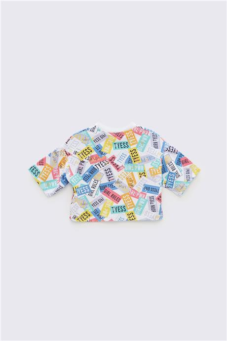Tyess Kız Çocuk Desenli T-Shirt