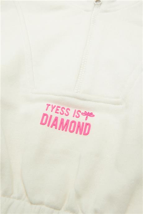 Tyess Kız Çocuk Ekru Sweatshirt