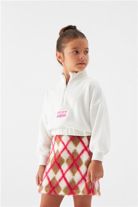 Tyess Kız Çocuk Ekru Sweatshirt