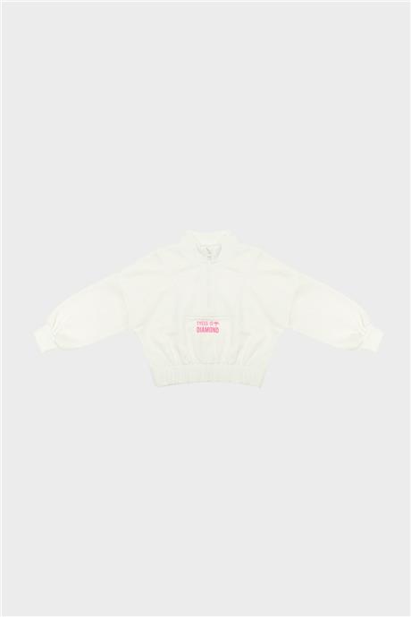 Tyess Kız Çocuk Ekru Sweatshirt