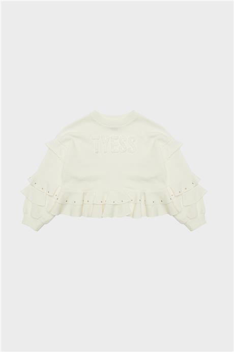 Tyess Kız Çocuk Ekru Sweatshirt