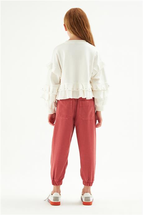 Tyess Kız Çocuk Ekru Sweatshirt