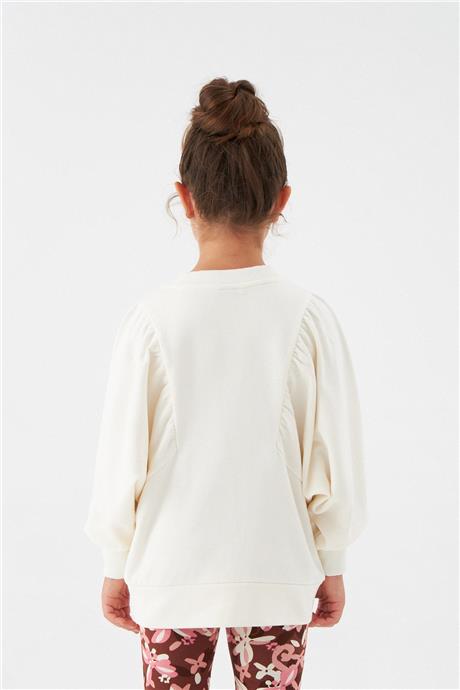Tyess Kız Çocuk Ekru Sweatshirt