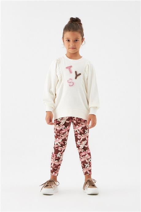 Tyess Kız Çocuk Ekru Sweatshirt