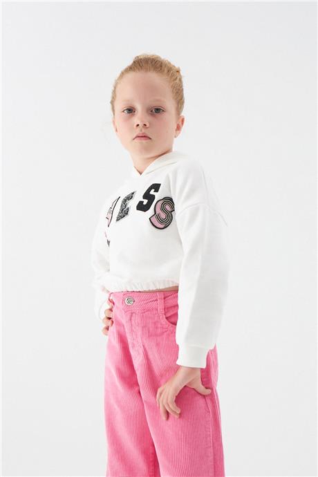 Tyess Kız Çocuk Ekru Sweatshirt