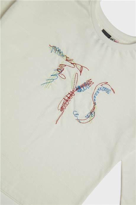 Tyess Kız Çocuk Ekru T-Shirt
