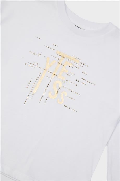 Tyess Kız Çocuk Ekru T-Shirt