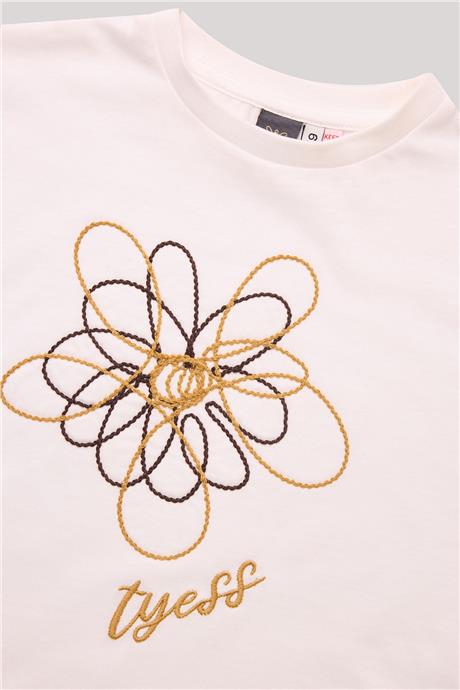 Tyess Kız Çocuk Ekru T-Shirt