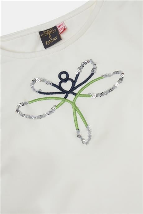 Tyess Kız Çocuk Ekru T-Shirt