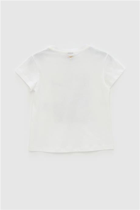 Tyess Kız Çocuk Ekru T-Shirt