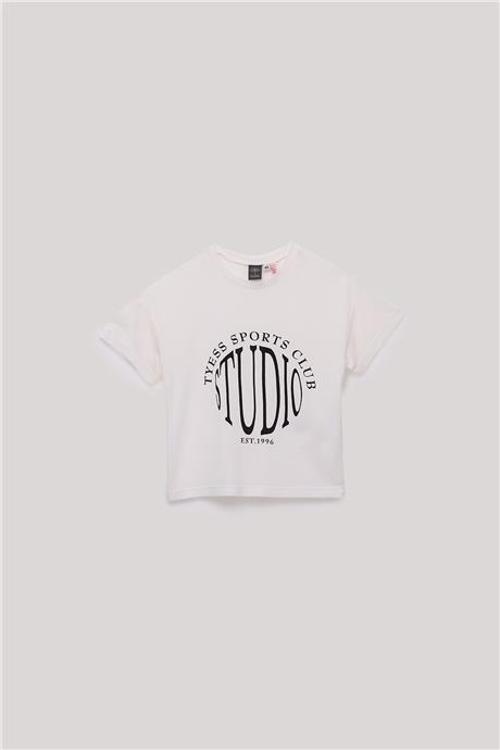 Tyess Kız Çocuk Ekru T-Shirt