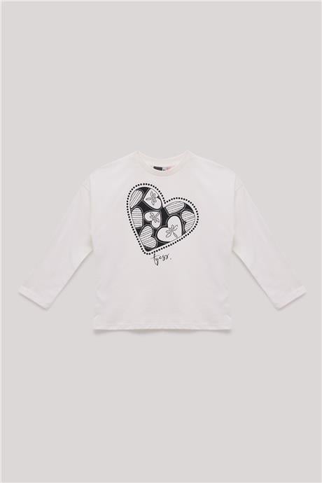 Tyess Kız Çocuk Ekru T-Shirt