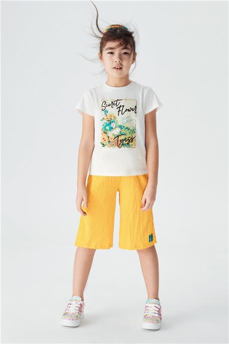 Tyess Kız Çocuk Ekru T-Shirt