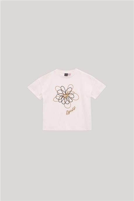 Tyess Kız Çocuk Ekru T-Shirt