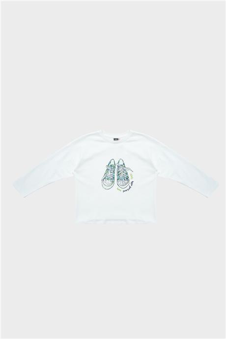 Tyess Kız Çocuk Ekru T-Shirt