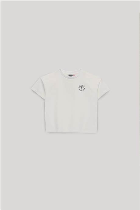 Tyess Kız Çocuk Ekru Tshirt