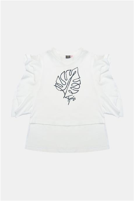 Tyess Kız Çocuk Ekru Tshirt