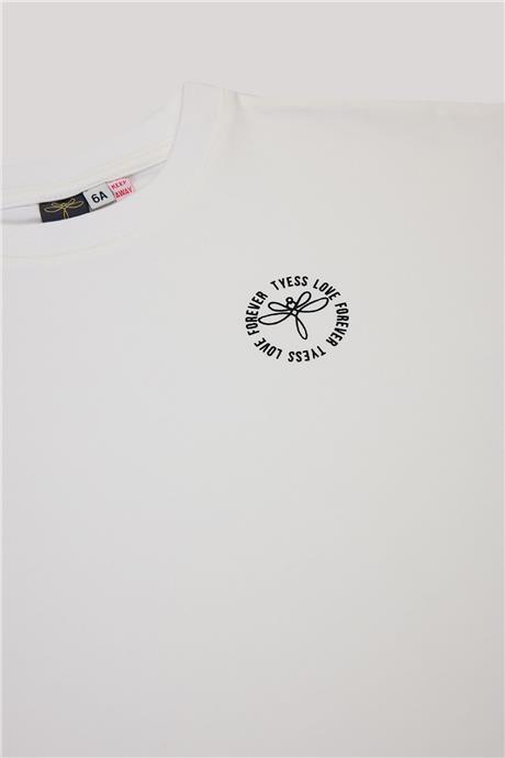 Tyess Kız Çocuk Ekru Tshirt