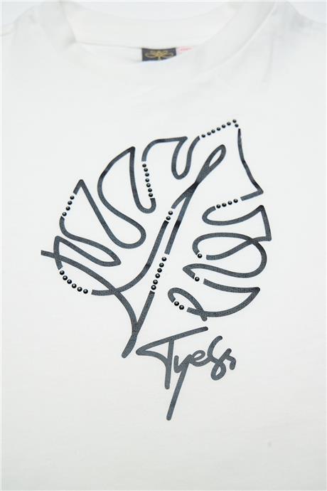Tyess Kız Çocuk Ekru Tshirt