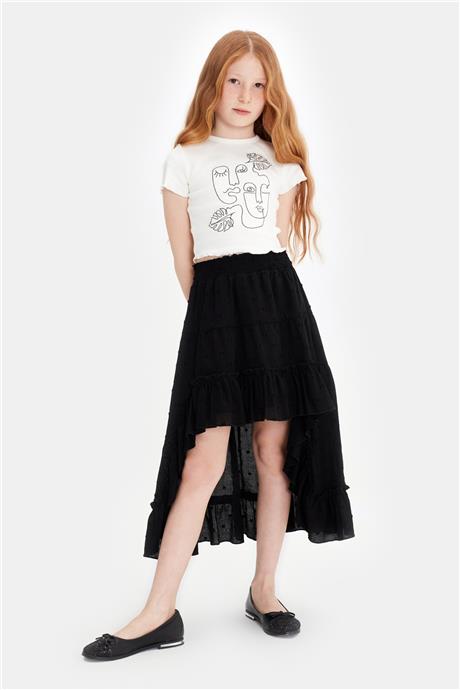 Tyess Kız Çocuk Ekru Tshirt