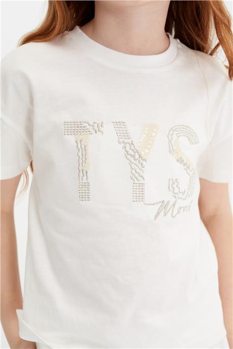 Tyess Kız Çocuk Ekru Tshirt