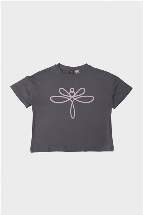 Tyess Kız Çocuk Gri T-Shirt