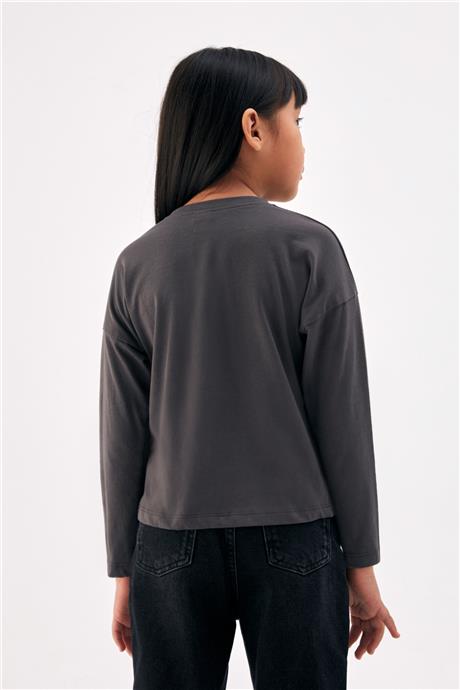 Tyess Kız Çocuk Gri T-Shirt