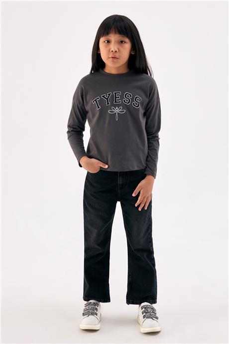 Tyess Kız Çocuk Gri T-Shirt