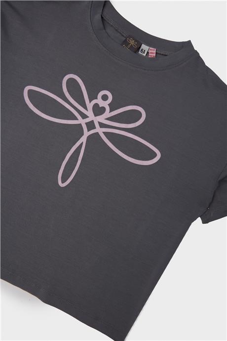 Tyess Kız Çocuk Gri T-Shirt