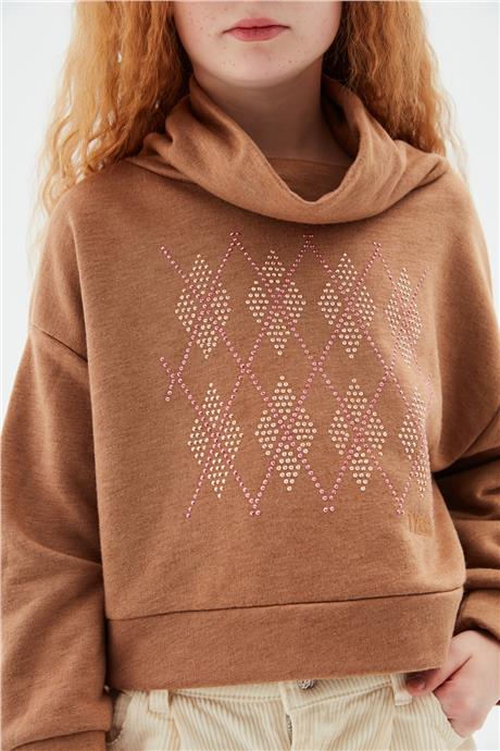 Tyess Kız Çocuk Kamel Sweatshirt