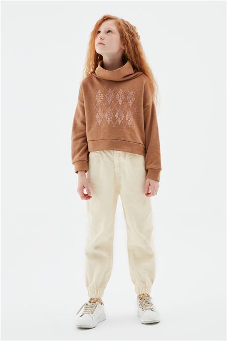 Tyess Kız Çocuk Kamel Sweatshirt